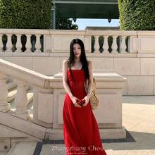 Women Long Dresses - Red - View 4