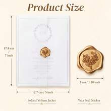 30 Sets 5x7 Inch Pearl Paper Invitation Cards, Pre-Folded 5x7 Inch Wedding Invitation Pearl Paper Set With Wax Seal Stickers, 115g Transparent Luxury Wedding Invitation Accessories - Transparent - View 3