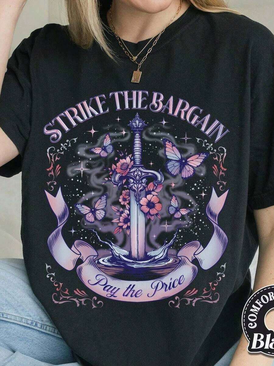 1 pieza Artsadd Little Osha Butterfly, Quick-SilverCallie Hart Merch, Saeris Fane Kingfisher Inspired, Camiseta unisex de gran tamaño para fans, 180g 100% algodón - 4-negro - Ver 1