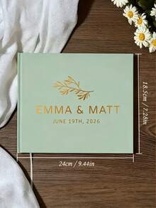 Personalized Horizontal Wedding Guest Book, Customized Wedding Memory Album, Mr. & Mrs. Signature Book, Warm Atmosphere, Autumn Decor, Eternal Love, Unique Gift, Personalized Eucalyptus Wedding Guest Book, Wedding Memory Book, Wedding Scrapbook - Multicolor - View 11