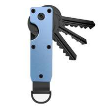Organizador de llaves Llavero compacto Llavero de metal Estuche para llaves minimalista Llavero para llavero asegura 1-5 llaves - fibra de carbono - Ver 6