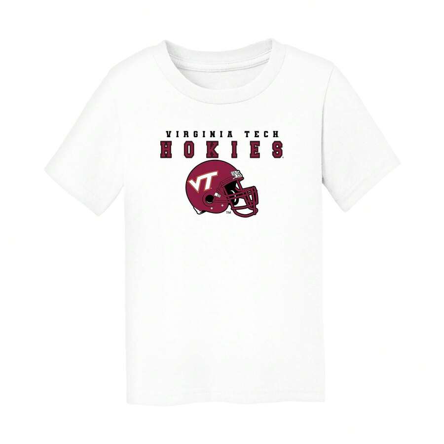 Virginia Tech Hokies Varsity Logo Kids T-Shirt Licensed 100 Cotton Infant Toddler Tee - 白色 - 查看 1