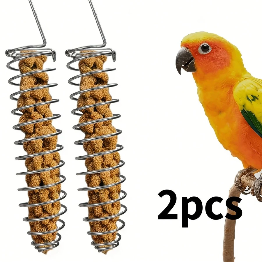 2pcs Stainless Steel Bird Feeders - Durable Parrot Snack And Seed Containers, Suitable For Parakeets, Cockatiels, African Grey Parrots, Macaws, Parrots, And Conures