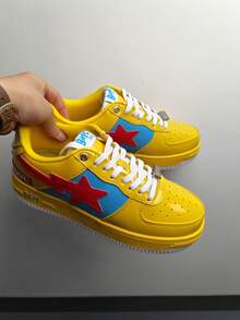 Giày thể thao thường ngày A BATHING APE Bape, giày bóng bẩy phối màu logo ngôi sao, màu đỏ vàng, phiên bản hợp tác với Iron Man, unisex. - Sự hợp tác của Thor - Xem 4