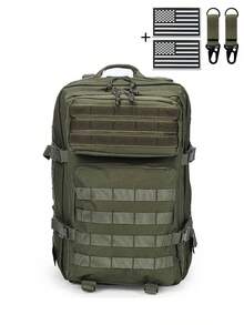 MOLLE Expandable Large Capacity Backpack With Adjustable Straps, Free Flag Patch + Quick Release  Hook, Multi-Compartment Storage Outdoor Hiking Bag - Multicolor - View 2