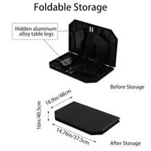 Mesa de camping plegable para exteriores pequeña mesa de playa portátil de aluminio con bolsa de transporte para camping playa picnic parrilla senderismo pesca viajes - negro - Ver 5