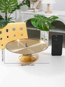 1个多尺寸金色不锈钢托盘，带金色底座，适用于盛放零食、糖果、水果、坚果——是家居客厅装饰、婚礼和派对的理想之选。 - 金色 - 查看 7