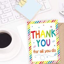 6pcs Rainbow Thank You Cards With Envelopes, Colorful Teacher Appreciation Greeting Cards Bulk, Cute Multi-Color Blank Inside Note Cards For School, Graduation, Staff, Volunteer - View 16