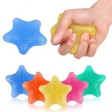 1pc, Random Color, Star-Shaped Grip Ball Hand Exercise Trainer, Five-Finger Warm-Up Strength Elastic Grip Strengthener, Suitable For All Ages, Cheese Squishy, Squishy Dumpling, Fidget, Squishy - Grip Ball Pinching - View 4
