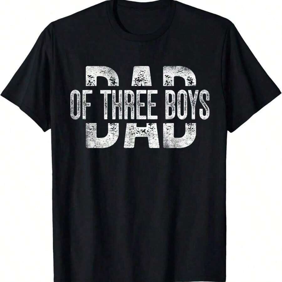 Birthday Twins' Dad T-Shirt: Cute Twins Celebrating Dad - 黑色 4 - View 1