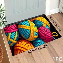 1pc 2D Colorful Pom-Pom Pattern Printed Rug, Long Doormat Series, Suitable For Living Room, Laundry Room, Bathroom, Bedroom, Kitchen - Multicolor - View 15