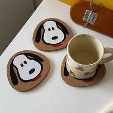 SNOOPY 1pc Adorable  Cartoon Dog Alien-Shaped Heat-Resistant Coasters, With Added Thickness - Multicolor - View 1