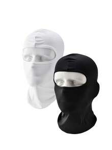 1pc Or 2pcs/Set Unisex Solid Color Balaclava Hat, Printed Versatile Cycling Cap Face Mask, Suitable For Daily Cycling Outfit - F - View 37