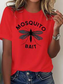 Mosquito Bait Women's Soft Casual T-Shirt, Women's Casual Blouse - 紅色 - 查看 1