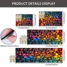 1pc Colorful Coffee Bean Pattern Printed Rug Series, Long Doormat, Indoor Entrance Mat, Bedroom Bedside Mat, Kitchen Mat, Suitable For Living Room, Laundry Room, Bathroom - Multicolor - View 10