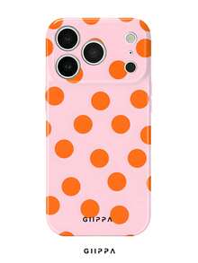 GIIPPA 1 chiếc ốp lưng điện thoại màu hồng nhạt phối họa tiết chấm bi cam cho iPhone 17 Pro Max, tương thích với iPhone 16 Pro Max, 15 Pro Max, 14 Pro Max, ốp lưng điện thoại phong cách Hàn Quốc thời trang và độc đáo, phù hợp với các dòng 11/12/13/14/15/108 Pro Max Plus, thiết kế thanh lịch phù hợp cho cả nam và nữ, món quà lý tưởng cho bạn gái vào dịp Giáng sinh, Lễ tình nhân, Lễ Phục sinh, mùa cưới và sinh nhật. - Nhiều màu - Xem 1