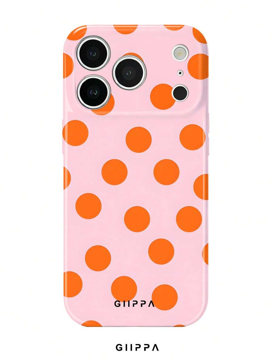 GIIPPA 1 chiếc ốp lưng điện thoại màu hồng nhạt phối họa tiết chấm bi cam cho iPhone 17 Pro Max, tương thích với iPhone 16 Pro Max, 15 Pro Max, 14 Pro Max, ốp lưng điện thoại phong cách Hàn Quốc thời trang và độc đáo, phù hợp với các dòng 11/12/13/14/15/108 Pro Max Plus, thiết kế thanh lịch phù hợp cho cả nam và nữ, món quà lý tưởng cho bạn gái vào dịp Giáng sinh, Lễ tình nhân, Lễ Phục sinh, mùa cưới và sinh nhật. - Nhiều màu - Xem 1