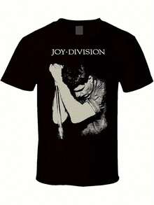 Camiseta Atmosphere Single Joy Band Division con el logotipo de la portada del álbum de la banda - 220g de peso pesado, color negro con estampado blanco, cuello redondo, manga corta, estilo casual para hombres y mujeres, regalo para el Día del Padre, corte regular, para usar en todas las estaciones, ropa para fanáticos de la música. | - Negro - Ver 6