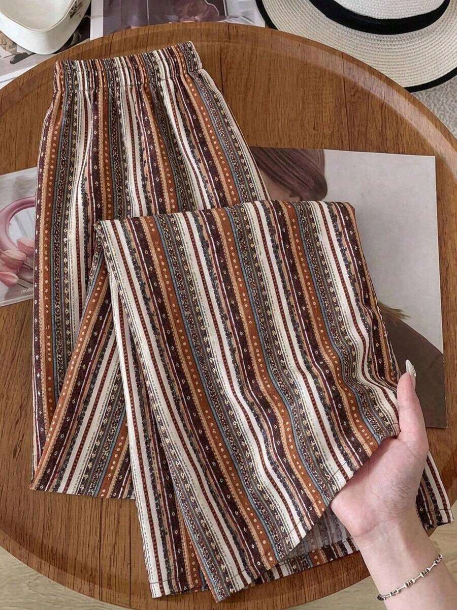 Pantalones anchos de pierna ancha de satén negro de larga duración con ajuste cómodo para mujeres, pantalones de satén negro, pantalones de seda para mujeres, pantalones de satén negro, pantalones de seda negra, pantalones casuales para mujeres - Multicolor 2 - Ver 1