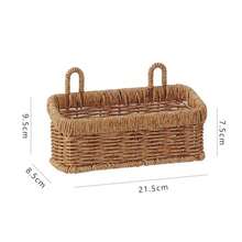Wall Mounted Hanging Basket Imitation Rattan Fruit Vegetable Organizer Kitchen Storage Holder Home Decor Rack Container Sundries Shelf - MULTI - View 21