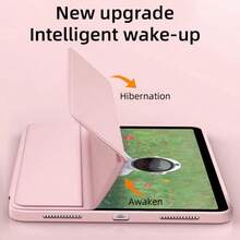 適用於 Honor Pad X8A 平板保護殼，防摔氣囊設計，智能休眠喚醒，磨砂霧面防指紋背板，三折平板保護殼，Tab M11 保護殼，兼容 MatePad 11.5 S 平板保護殼，MatePad 保護殼，兼容 Matepad SE 11" / Pad2 11" / Pad SE 11 吋平板保護殼，可折疊支架平板保護殼 - 粉色 - 查看 5