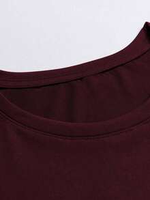 Manfinity Homme Men's Graphic Print T-Shirt - Burgundy - View 5