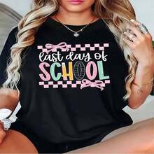 1 pieza de playera  para hombre y mujer, 100% algodón puro, cuello redondo casual con estampado, manga corta transpirable para uso diario, dise?o de nido de papallos y pluma en estampado femenino - Negro - Ver 2