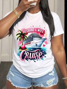 2026 Mother And Daughter Boat Trip T-Shirt, Women's Cruise Vacation T-Shirt, Family Travel Gift, Matching Mom And Daughter Summer Beach Outfits, Breathable And Comfortable - 白色 3 - 查看 7