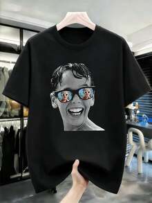 Men Plus Size T-Shirts - Black - View 2