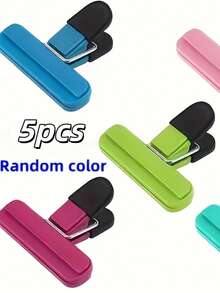 5/2pcs High-Quality Durable Clips - Transparent Plastic Acrylic Clip Stationery, Student Supplies, Jelly Clips, Multi-Functional Photo Clips, Creative Office Supplies, Exam Paper Clips, Invoice/Document Organizer, Learning Supplies, Multi-Functional Sealers | 4 Random Colors. Perfect Gift For Thanksgiving, Christmas, New Year - A - View 4