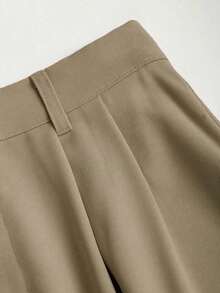 Falda acampanada de talle alto estilizante para mujer, adecuada para ir al trabajo, primavera y verano - Café integral - Ver 9