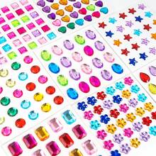 11 piezas de pegatinas de diamante de imitación autoadhesivas, en formas y tamaños surtidos, adecuadas para manualidades, decoraciones brillantes, maquillaje, artesanías y decoraciones, aplicables para manualidades, arte corporal, arte de uñas, eventos de maquillaje, etc. - Multicolor - Ver 1