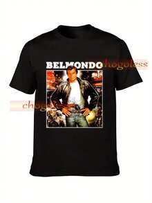 Camiseta de Hombre Belmondo Heavyweight 100% - Camiseta Gráfica Negra con Texto Prominente BELMONDO, Top Urbano Streetwear Adecuado para Atuendo Casual y Formal, Cuello Redondo Lavable a Máquina para Comodidad Durante Todo el Año, Ropa Versátil, Estilo Contemporáneo - Negro - Ver 6