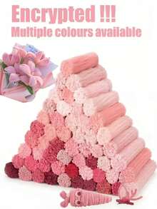 Creative Decorative Fluffy Tubes, Multi-Color Tube-Shaped Cleaning Cotton, Suitable For DIY Handmade Crafts, Tube-Shaped Cleaning Cotton, Fuzzy Sticks, Handmade Tube-Shaped Cleaning Cotton, Handmade Craft Tube-Shaped Cleaning Cotton, Art Supplies, Bulk Handmade Crafts, Bouquet Making Supplies, Pom Pom Art Supplies, Handicraft Materials - Brown - View 2