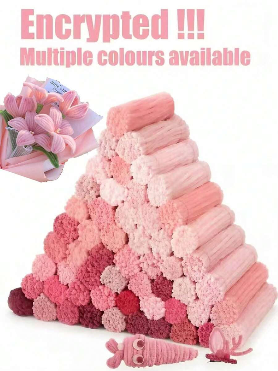 Creative Decorative Fluffy Tubes, Multi-Color Tube-Shaped Cleaning Cotton, Suitable For DIY Handmade Crafts, Tube-Shaped Cleaning Cotton, Fuzzy Sticks, Handmade Tube-Shaped Cleaning Cotton, Handmade Craft Tube-Shaped Cleaning Cotton, Art Supplies, Bulk Handmade Crafts, Bouquet Making Supplies, Pom Pom Art Supplies, Handicraft Materials