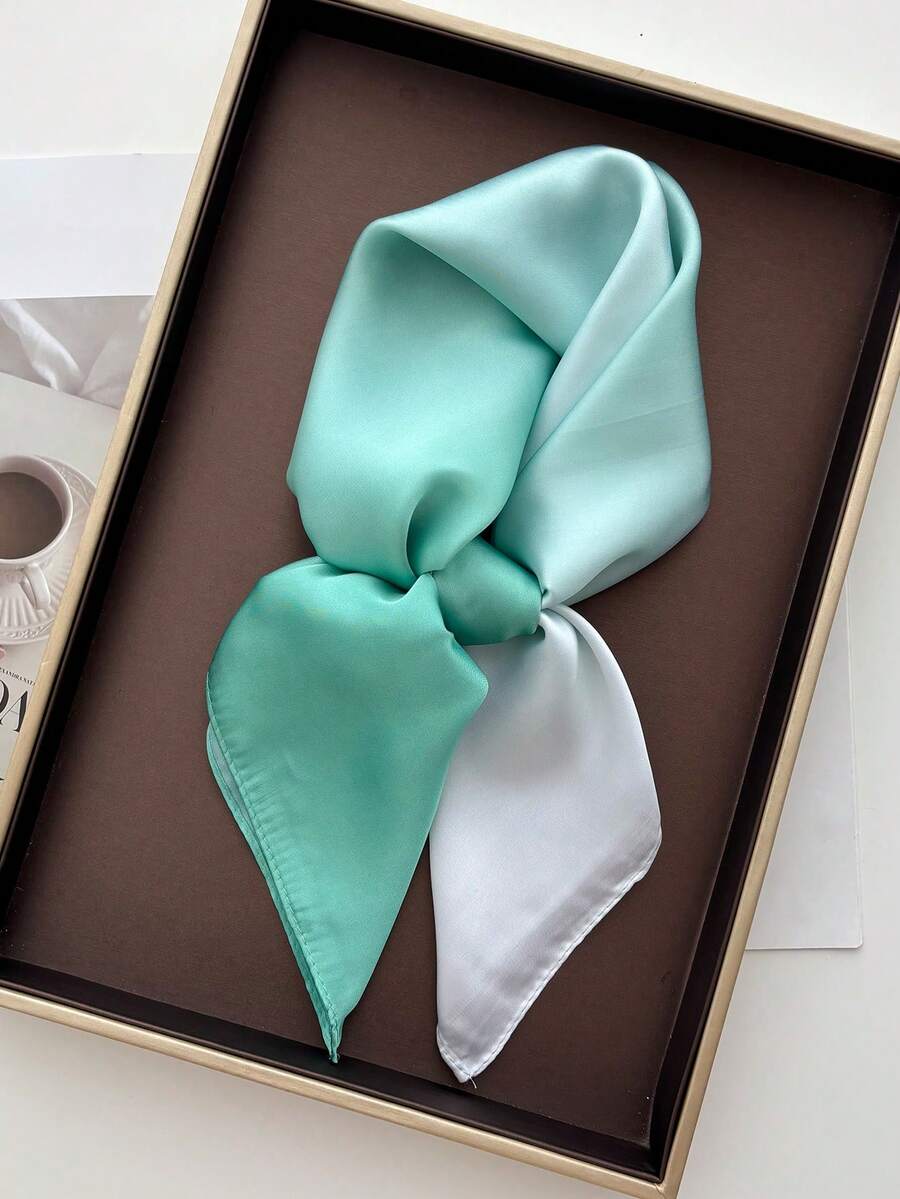 1 buah Syal Sapu Tangan Wanita Warna Polos, Syal Selendang Kecil, Jilbab Persegi, Ikat Rambut Persegi, Jilbab - Mint Green - View 1