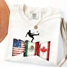 Camiseta de la Copa Mundial de México de Com Fort Colors, camiseta Yes We Can, camiseta deportiva de México, camiseta de la Copa Mundial de EE. UU. 2026, EE. UU. México Canadá - Negro - Ver 6