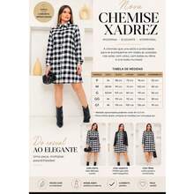 Checkered Shirt Dress With Buttons - màu đen - Xem 2