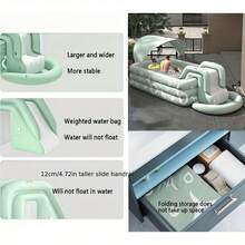 1pc Green Inflatable Indoor Swimming Pool For Spring/Summer, Multiple Sizes Available, Suitable For Family Gatherings, Swimming, Water Play, Quick Drainage, Perfect Summer Fun! (Single Product, Accessories Not Included) - C - View 10
