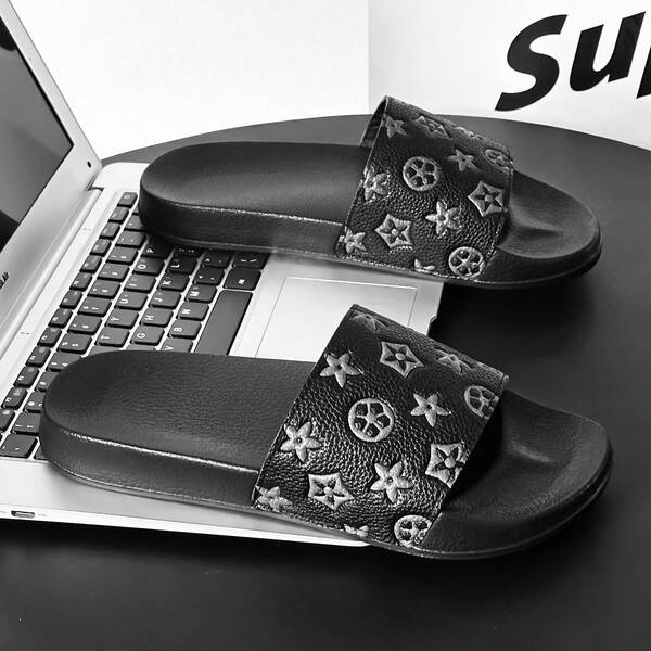 Men's Slippers, Versatile Beach Sandals, Fashion Casual Soft Bottom Non-Slip Flip Flops, EVA Material Open Toe Soft Bottom Breathable Comfortable House Slippers, Black Casual Slippers Suitable For Daily Wear, Indoor And Outdoor Universal Essential Slippers