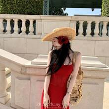 Women Long Dresses - Red - View 3