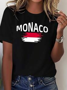 Camiseta cómoda de algodón puro para mujer Monaco, blusa casual para mujer - Negro - Ver 7