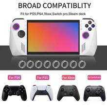 8pcs Soft Elastic Joystick Rubber Protective Rings, Anti-Slip Silicone Joystick Covers, Comfortable, Fully Compatible With PS5, Steam Deck, ROG Ally And Other Game Console Joysticks, For Game Protection. - View 2