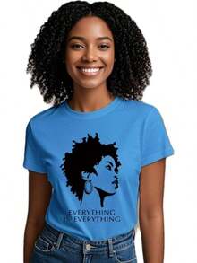 African American History T-Shirt For Men And Women, Black Print T-Shirt, Magic Fashion Retro Black T-Shirt With Natural African American Hairstyle - 藍湖 - 查看 10