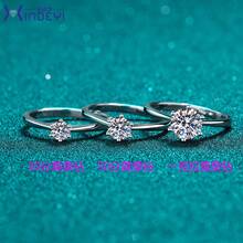 Swaro Anillo de plata esterlina S925 con moissanita de 1 quilate y 50 puntos para mujer, estilo , con seis puntas Zhoujia, directo del fabricante.Diamante sintético Moissanita, pasa detector de diamantes - zirconia de 4 mm - Ver 7