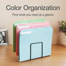 6pcs 8.5 X 11 Inch Manila Folders, Colorful File Folders, Home Office School Supplies For Documents, Files And Papers, 6 Bright Colors - Manila Folder - View 3