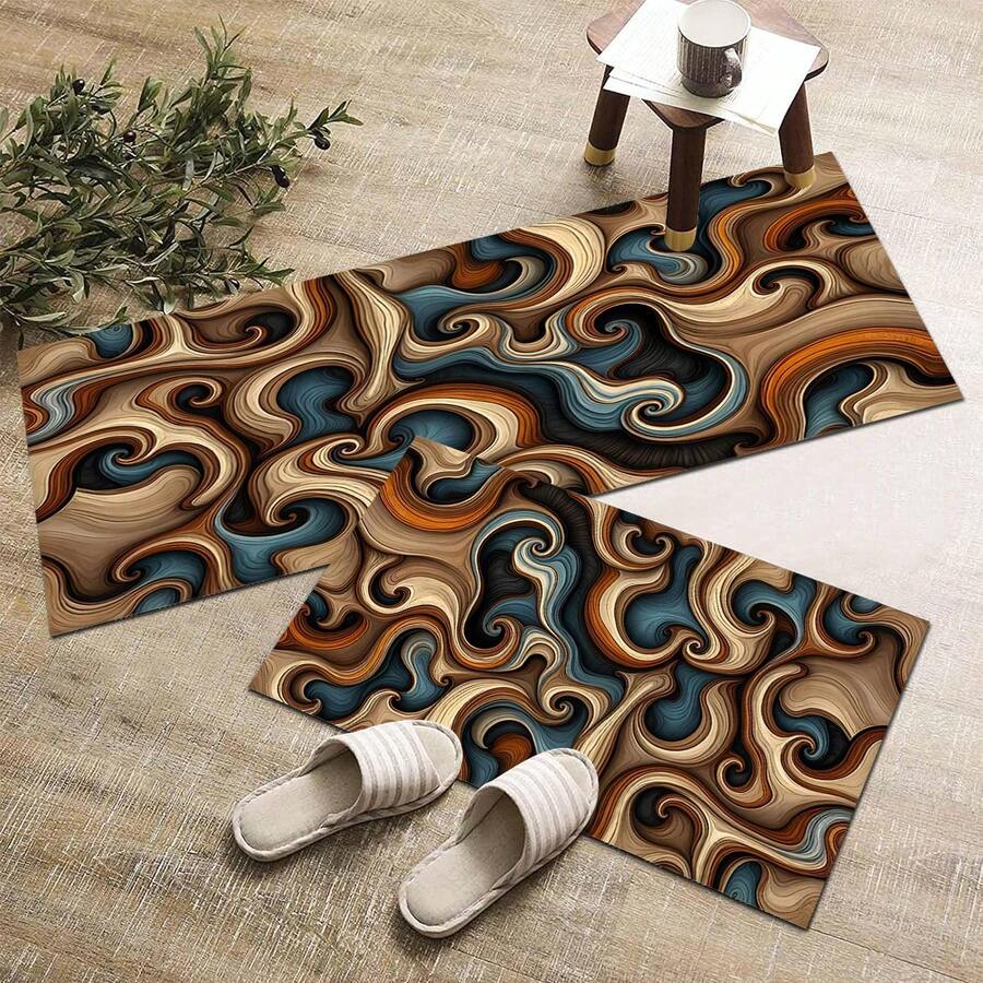 1pc Printed Pattern Rug, Long Doormat Series, Indoor Entrance Mat, Bedroom Bedside Mat, Kitchen Mat, Suitable For Living Room, Laundry Room, Bathroom - Multicolor - View 1