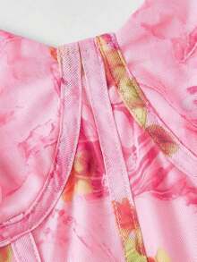XHESHEIN MOD Vestido camisero elegante con cintura ceñida y estampado de lunares para mujeresXHE - Multicolor 2 - Ver 6