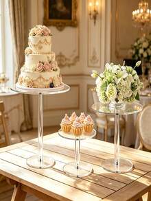 Khay đựng bánh acrylic tròn trong suốt, khay đựng cupcake trong suốt, kệ trưng bày bánh ngọt, cupcake, bánh ngọt, kẹo cho bàn tráng miệng, tiệc sinh nhật, đám cưới và sự kiện - trong suốt - Xem 10