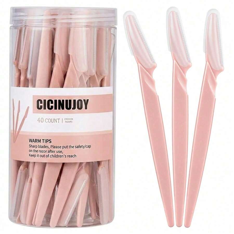 5/15/30pcs Purple Eyebrow Grooming Set, Eyebrow Razor, Long Handle Eyebrow Scissors, Eyebrow Care Tools, Eyebrow Styling Tools, Exfoliating And Dead Skin Removal Tools, Razor, Precision Eyebrow Scissors, Face And Neck Razor Blades, Eyebrow Tools, Home Essentials, Women's Gift, Mother's Gift, Grandmother's Gift